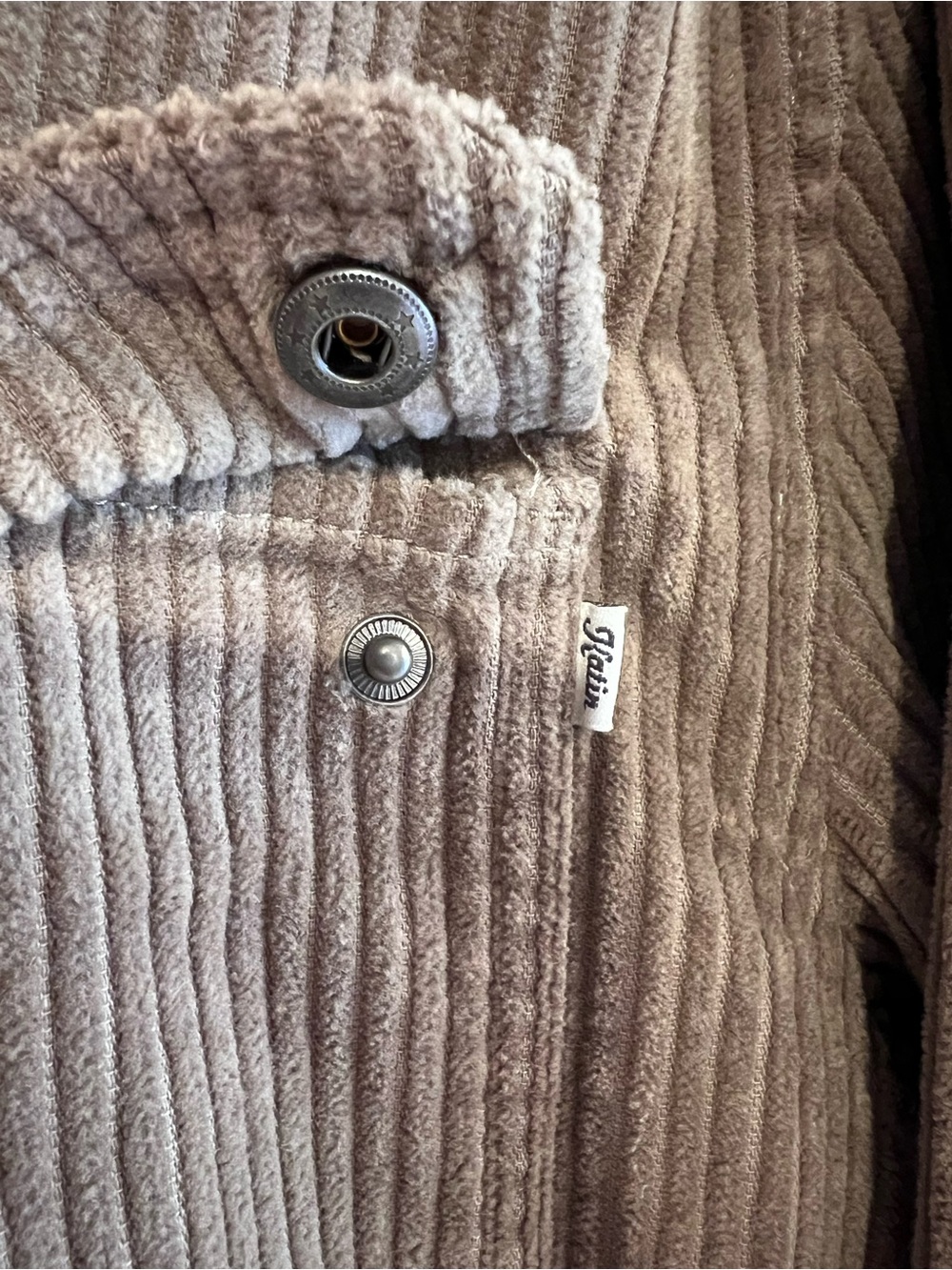 Katin Kane Corduroy Jacket Men Size L Shell Full Zip Taupe Khaki Brown Shacket - Picture 8 of 16